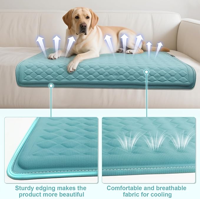 GOLOPET Newly Upgraded Dog Cooling Mat 34x23 in,Ice Breathable Fabric, Solid Silicone Honeycomb Heat Dissipation Structure, Long-Lasting Coolness Cooling Mat for Dogs(Q-Max>0.5) Washable& Non-Toxic