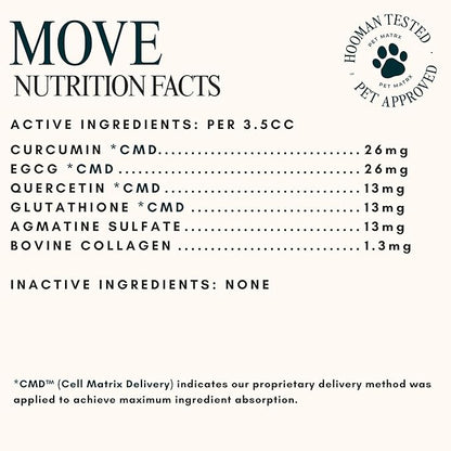 Move Joint Health Dog Supplement with Bovine Collagen - Sooth Pain from Inflammation and Support Dog's Immune System with Antioxidants
