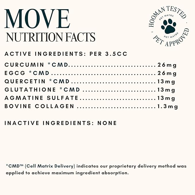 Move Joint Health Dog Supplement with Bovine Collagen - Sooth Pain from Inflammation and Support Dog's Immune System with Antioxidants (Large/X-Large Breed)