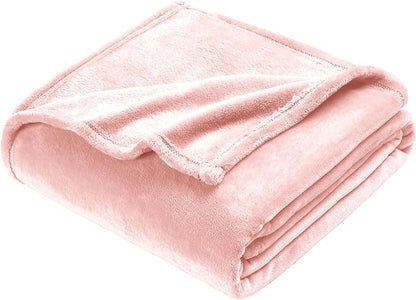 DREAMNINE Extra Large Fleece Blanket Soft Comfy Fluffy Bed Blanket Queen Size 90" x 90",Luxury Decorative Fuzzy Blankets for Women Girl,Big Cozy Shaggy Warm Flannel Blankets for Winter Autumn Pet,Pink