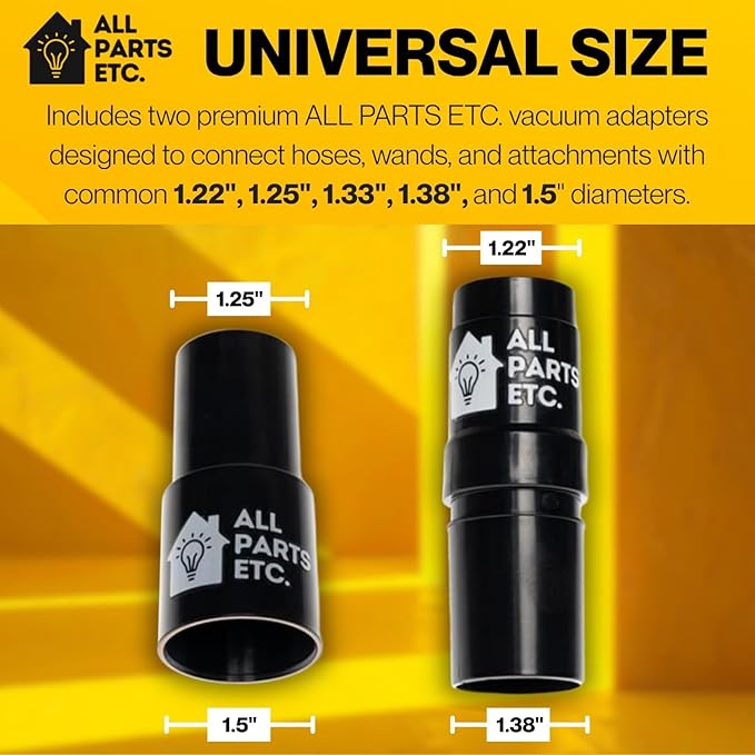 14” Vacuum Floor Brush Attachment for 1.25” Hoses – Includes 1 3/8” & 1.5” Adapters – Universal Fit for Shop Vac, Shark, Miele, Bissell, Hoover, Eureka, Dirt Devil & More