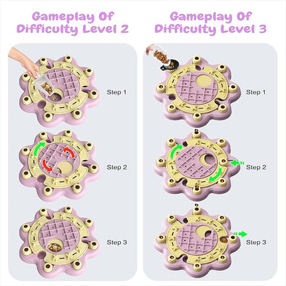 KADTC Dog Chess Puzzle Toy, Large Size, 3 Levels of Step-by-Step Challenge Beginner to Advanced Slow Feeder & Mental Stimulation for Smart Dogs Enrichment Pink Toys
