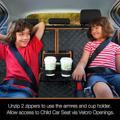 iBuddy Car Seat Cover Waterproof Back Seat Cover for Kids and Dogs Without Smell Heavy Duty and Nonslip Rear Seat Protector Non Stick Fur Bench Seat Cover for SUV Van Easy to Install Machine Washable