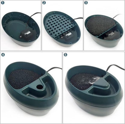 MYGIIKAKA Reptile Drinking Water Fountain Chameleon Accessories Automatic Circulation System with Trough, Bearded Dragon Cage Accessories Reptiles Habitat Waterfall for Snake/Lizard/Chameleon/Turtle