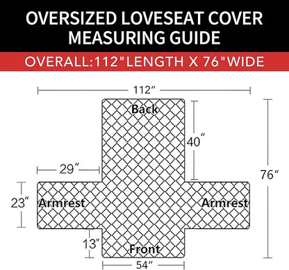 Easy-Going Sofa Slipcover Reversible Loveseat Sofa Cover Couch Cover for 2 Cushion Couch Furniture Protector with Elastic Straps for Pets Kids Dog Cat (Oversized Loveseat, Cyan/Ivory)