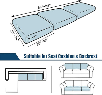 100% Waterproof Couch Cushion Covers, Replacement Sofa Cushion Covers, Stretch Individual Sofa Seat Cushion Slipcovers Furniture Protector for Kids Pets (3-Piece Sofa Cushion Cover, Camel)