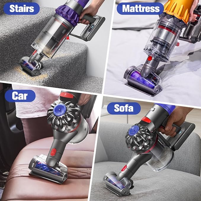 FUNTECK Mini Hair Screw Tool Compatible with Dyson V15 V11 V10 V8 Models, Anti-Tangle Vacuum Attachment Ideal for Picking up Long Hair