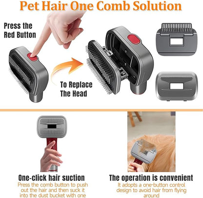 3-in-1 Pet Dog Grooming Attachment Kit, Deshedding Brush Attachment for V15, V11, V10, V8, V7 – Effective Grooming & Cleaning – Hair Grooming Tools for Dog and Cat, 5 Pack