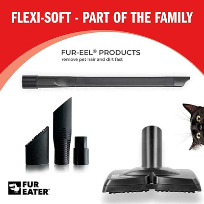 FUR-EEL Vacuum Crevice Tool, Extra Long 18.1 in Flexible Attachment, Fits Round Hoses 1 1/4 and 1 3/8 in (32 and 35 mm), for Car Detailing, Car Seats, Sofas