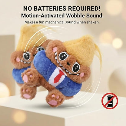Funny Iconic Parody Plush Dog Toy - 6" Interactive Shaking Wobble Sound Toy, Durable Stuffed Pet Toy with Detachable Keychain for Small & Medium Dogs