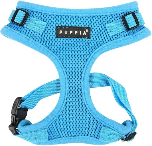 Authentic Puppia RiteFit Harness with Adjustable Neck, Sky Blue, Medium