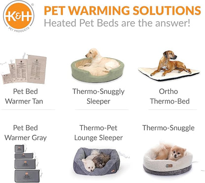 K&H Pet Products Pet Bed Warmer, Turn Any Pet Bed Into a Heated Cat or Dog Bed, Waterproof Indoor Heated Warming Pad Insert, Automatic Temperature, Safety Listed - Large 24.5 X 11.75in Gray