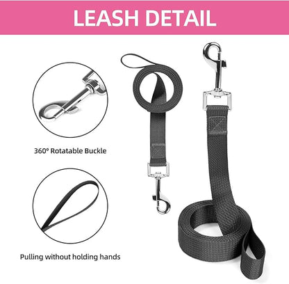 Small Dog Harness and Leash Set, Breathable Mesh Puppy Harness, Adjustable Dog Harness for Small Medium Large Dogs, No-Pull Pet Harness for Daily Walking (Hotpink, Medium)