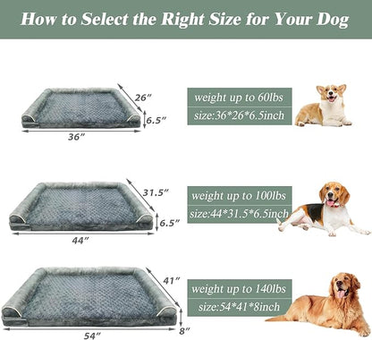 Orthopedic Dog Bed for Large Dog,Memory Foam Cat Bed with Stickable Design Waterproof Pet Couch Bed with Washable Removable Cover(36 in,Darkgrey)