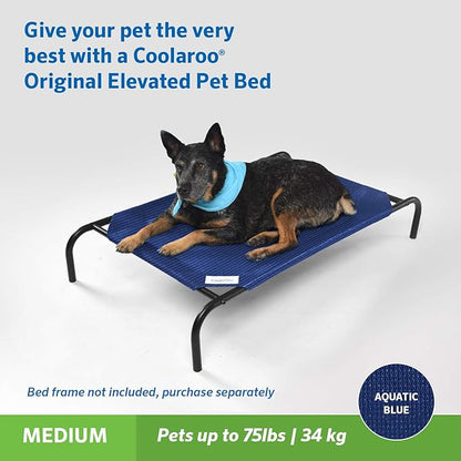 The Original Coolaroo Elevated Pet Bed Replacement Cover, Medium, Aquatic Blue