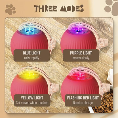 Interactive Cat Toys for Indoor Cats, 2026 New Interactive Pet Toy Ball, Cat Toy Ball for Bored Indoor Cats, Smart Rolling Ball for Dogs & Cats (Yellow+Pink+Blue)