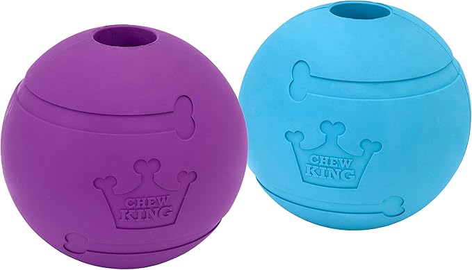 Chew King Fetch Balls Extremely Durable Natural Rubber Toy 4 inch, 2 Pack (CM-10031-CS01)