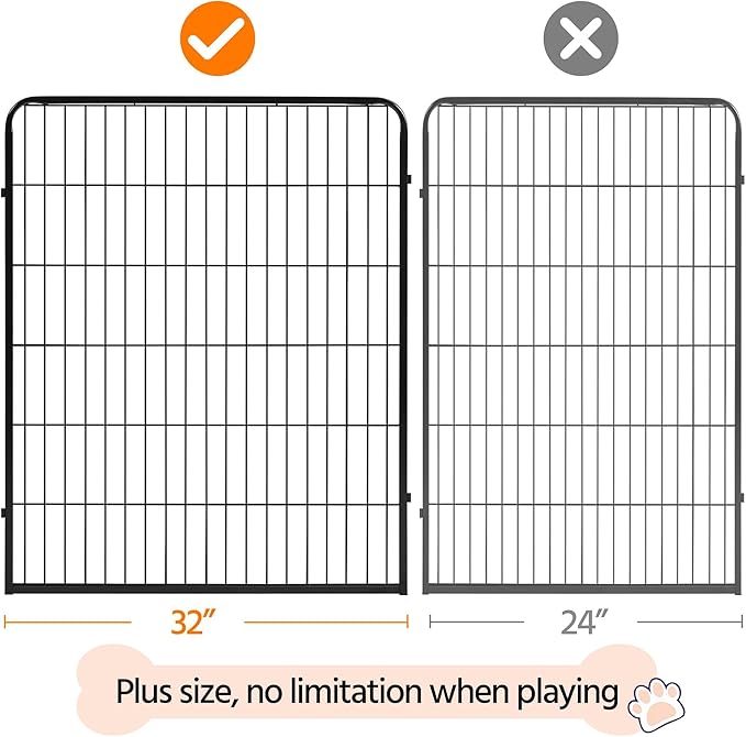 Topeakmart Dog Playpen Outdoor Puppy Exercise Pen Indoor Portable Pet Fence for Yard/RV Camping, 40 Inch 4 Panels