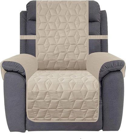 Ameritex Waterproof Nonslip Recliner Cover Christmas Decor Stay in Place, Dog Couch Recliner Cover Furniture Protector for Pets and Kids (Beige, 30'')