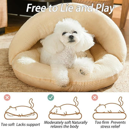 Romaneco Bed for Dog and Cat, Pet Bed, Ultra Soft Cute Plush Slipper Cat Cave Bed, Anti Slip Warm Pet House Nest, Self-Warming, Ideal for Indoor Use - Fits up to 25lbs (30"X22", L, Green)
