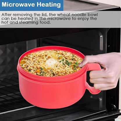 Unbreakable Microwave Soup Mugs with Lids and Handles,Microwave Ramen Bowl with Lid for Soup and Instant Noodles,Oatmeal, Gumbo, Salad,BPA Free