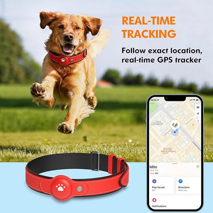 2-in-1 GPS Tracker for Dogs: Smart Pet Collar with Real-Time Tracking,No Monthly Fee/Subscription (iOS Only) Waterproof, Anti-Lost,365-Day Long Battery Life GPS Tracker Dog Collar(Tracker Included)