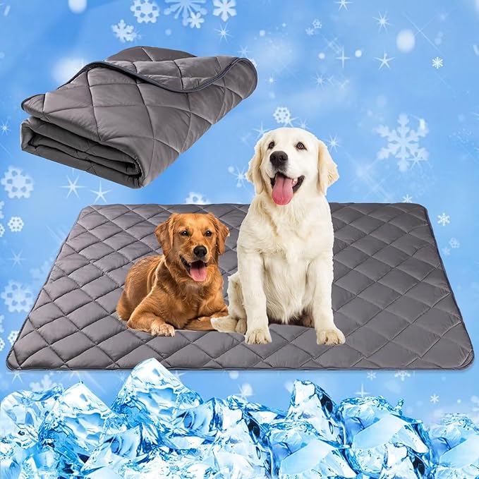 Paw Legend Dog Cool Mat for Dogs & Cats - Cool Tech Fabric, Washable Dog Sleeping Pad for Kennel, Sofa, Floor, Car Seats - Summer Cooling Blanket, Medium