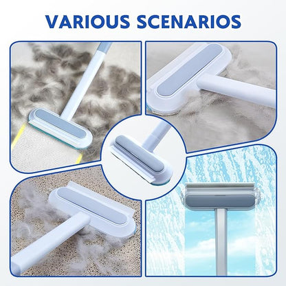 JUDUNA 2025 New Pet Hair Remover, 4 in 1 Pet Hair Removal Tool for Couch Carpet Furniture, Multifunctional Double Sided Dogs Cats Hair Removal Brush, Reusable Cleaning Brush for Window (1 Pc)