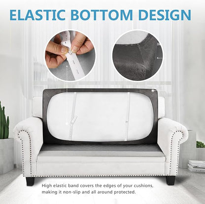 ANARACHON Leather Look Couch Cushion Covers Sofa Seat Slipcovers Sets Couches Furniture Protector for Sectional Armchair Loveseat Pets Kids Stretch Spandex Fabric (1 Cushion Loveseat, Taupe)