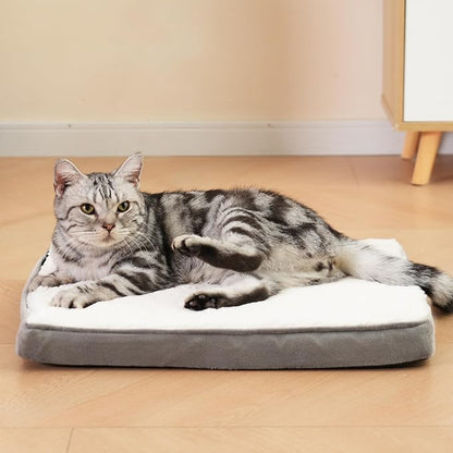 Self Warming Cat Bed Self Heating Cats Puppies Mat Pet Pad for Indoor Outdoor Pets with Non-Slip Bottom Washable (19.5 x 16 Inch)