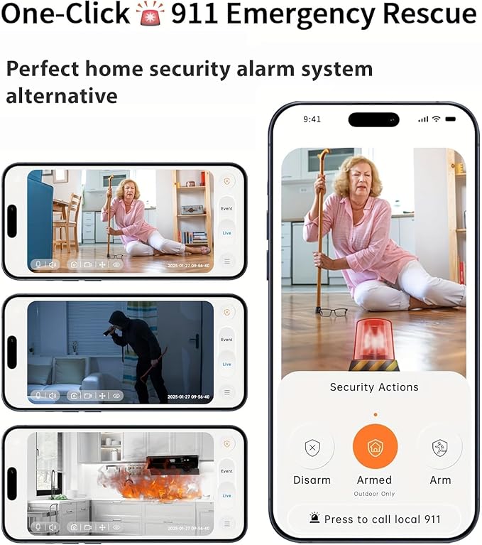 2.4/5GHz Home Cameras Indoor, 2K Security Camera Indoor for Dog/Pet/Nanny/Baby with US Phone App, AI Text Recognition, Smart Search, Color Night Vision,2 Way Talk Mini Cam,Human Detection,4 Packs
