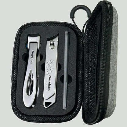 3-Piece Nail Clipper Set, Stainless Steel Fingernail & Toenail Clippers with Nail File, Compact Travel Case, Portable Grooming Kit for Toiletry Bag, Home Use, Men & Women