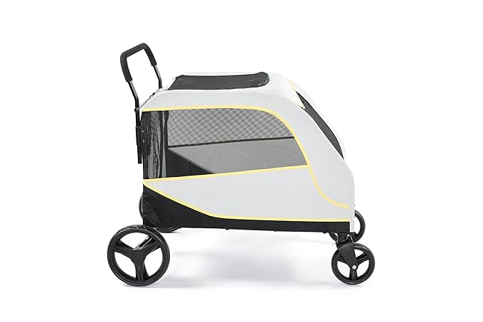 Dog Stroller for Large & Medium Dogs, 176 Lbs Capacity Extra Large Pet Stroller, Dog Wagon for 2 Dogs, Foldable Design, with All-Terrain Wheels, Luxury Dog Stroller with Air Mesh, Foot Brake & Storage