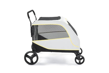 Dog Stroller for Large & Medium Dogs, 176 Lbs Capacity Extra Large Pet Stroller, Dog Wagon for 2 Dogs, Foldable Design, with All-Terrain Wheels, Luxury Dog Stroller with Air Mesh, Foot Brake & Storage