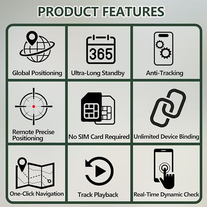 No Monthly Fee GPS Tracker for Dogs, Cats & Items – Remote Audible Alarm, 365-Day Battery Kit, IP67 Waterproof, Real-Time Tracking & History Playback, iOS/Android App
