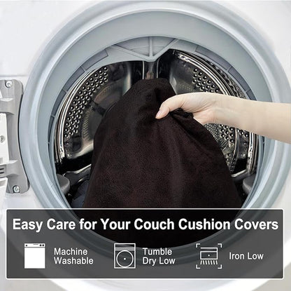 ANARACHON Leather Look Couch Cushion Covers Sofa Seat Slipcovers Sets Couches Furniture Protector for Sectional Armchair Loveseat Pets Kids Stretch Spandex Fabric (1 Cushion Armchair, Chocolate)