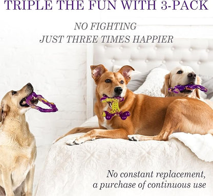 Frienhund Tough Dog Toys for Aggressive Chewers 3 Pack, Indestructible Dog Toys for Large Dogs, Dog Chew Toys, Aggressive Chew Toys to Keep Them Busy, Dog Bones for 15-100lbs Puppy/Medium/Large Breeds