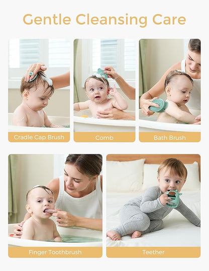 Momcozy Elite Baby Kit, Superior Baby Shower & Registry Essential Kit for Grooming & Health & Cleansing Care, Electric Nail File & Nasal Aspirator,Tummy Wrap,Thermometer,Bath Brush,Teether,Storage Bag