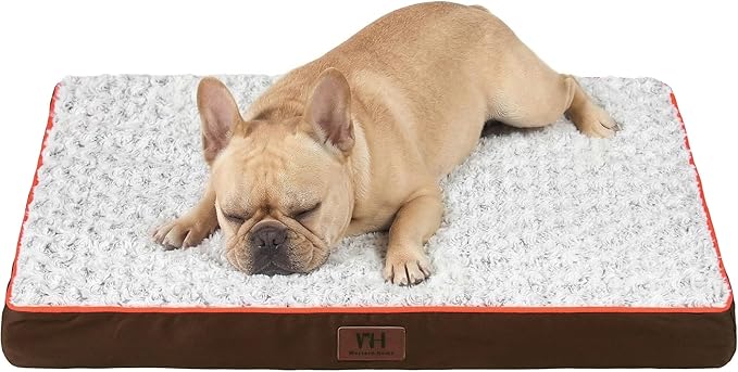 WESTERN HOME WH Medium Dog Bed for Medium Size Dogs, Orthopedic Pet Bed Waterproof Mattress with Removable Washable Cover, Thick Egg Crate Foam Dog Bed with Non-Slip Bottom
