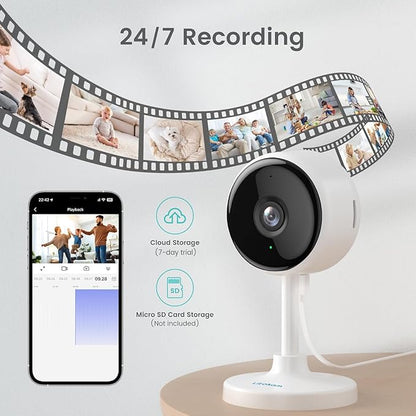 litokam Indoor Cameras for Home Security with Night Vision, Pet Camera with Phone App, WiFi Home Security Camara, Baby Monitor Compatible with Alexa, Motion Detection, 2-Way Audio, 4 Pack, 4MP