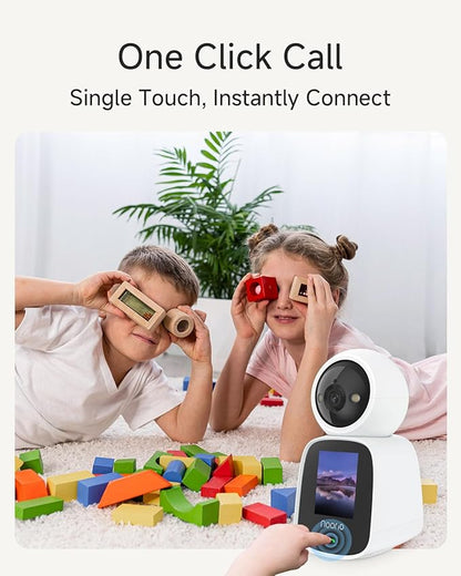 Noorio 5G Two Way Video Calling Camera, One Click Call 2K Pet Camera with Phone App, 360° PTZ Dog Cam with Speaker, Color Night Vision, 2.4 Inch Screen, CL200 2Pcs