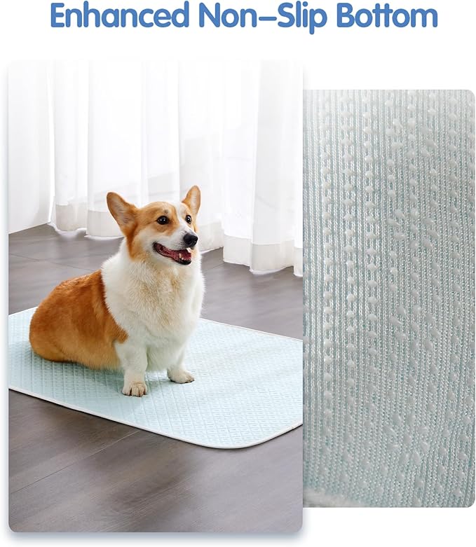 Dog Cooling Mat - Instant Cooling Pet Bed for Dogs & Cats, 6-12°F Drop, Non-Toxic & Machine Washable, Anti-Slip Bottom, Cool Mat for Indoor & Travel Use Light Blue 24" x 18"