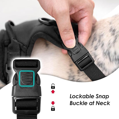 No Pull Dog Harness, Puppy Vest with Front Clip for Small Medium Large Sized Dog(Black,S)