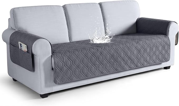 VANSOFY Couch Cover, Waterproof Sofa Covers Washable Slipcover Furniture Protector Couch Seat Covers Non-Slip Couch Cover for Dogs, Pets(Sofa, Dark Gray)