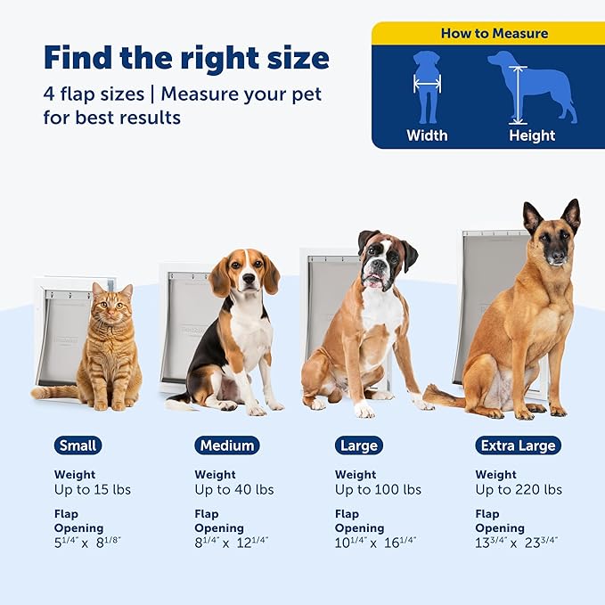 PetSafe Freedom Aluminum Pet Door - Easy Installation Heavy Duty Dog & Cat Door with Magnetic Tinted Flap - Long-Lasting Pet-Friendly Design - Large - for Dogs Up to 100 lb