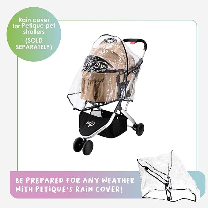 PETIQUE Newport PET Stroller - Desert Rose, 31.50" L X 19.29" W X 39.37" H