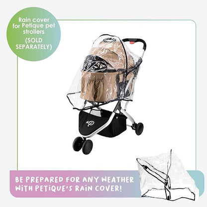 PETIQUE Newport PET Stroller - Desert Rose, 31.50" L X 19.29" W X 39.37" H