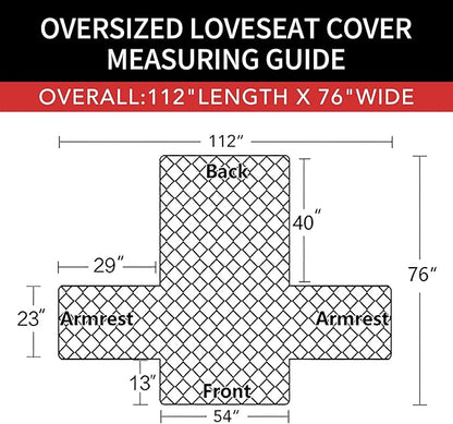 Easy-Going Sofa Slipcover Reversible Loveseat Sofa Cover Couch Cover for 2 Cushion Couch Furniture Protector with Elastic Straps for Pets Kids Dog Cat (Oversized Loveseat, Orange/Black)