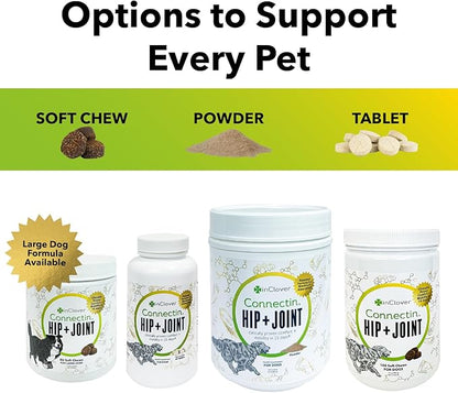 InClover Connectin Natural Hip & Joint Supplement for Dogs with Glucosamine, Chondroitin & Hyaluronic Acid - Tablet for Dog Mobility, Comfort & Active Lifestyle Support, 50 Count