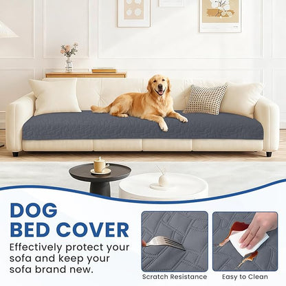 Waterproof Dog Bed Cover, Non-Slip Dog Blanket for Couch, Couch Covers for Dogs Washable, Pet Blanket for Furniture, Pet Bed Mat for Sofa, Car, Pet Supplies (40x50 Inch, Dark Grey)